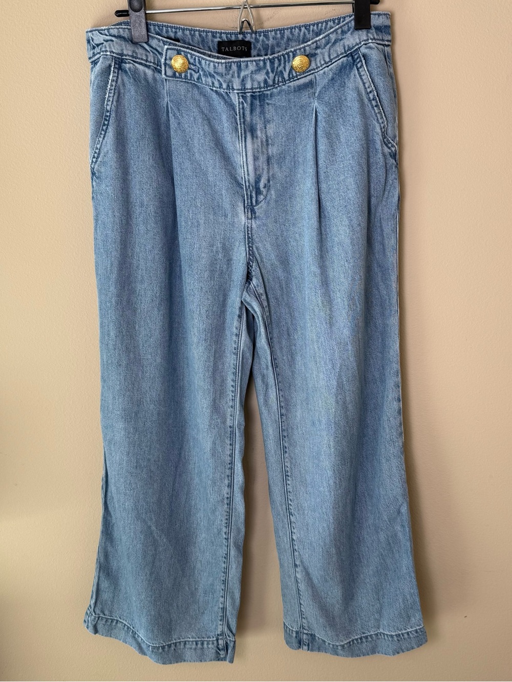 Talbots Trouser Jeans Naomi Wash Womens 8P Petite Tencel Lyocell Denim Pants